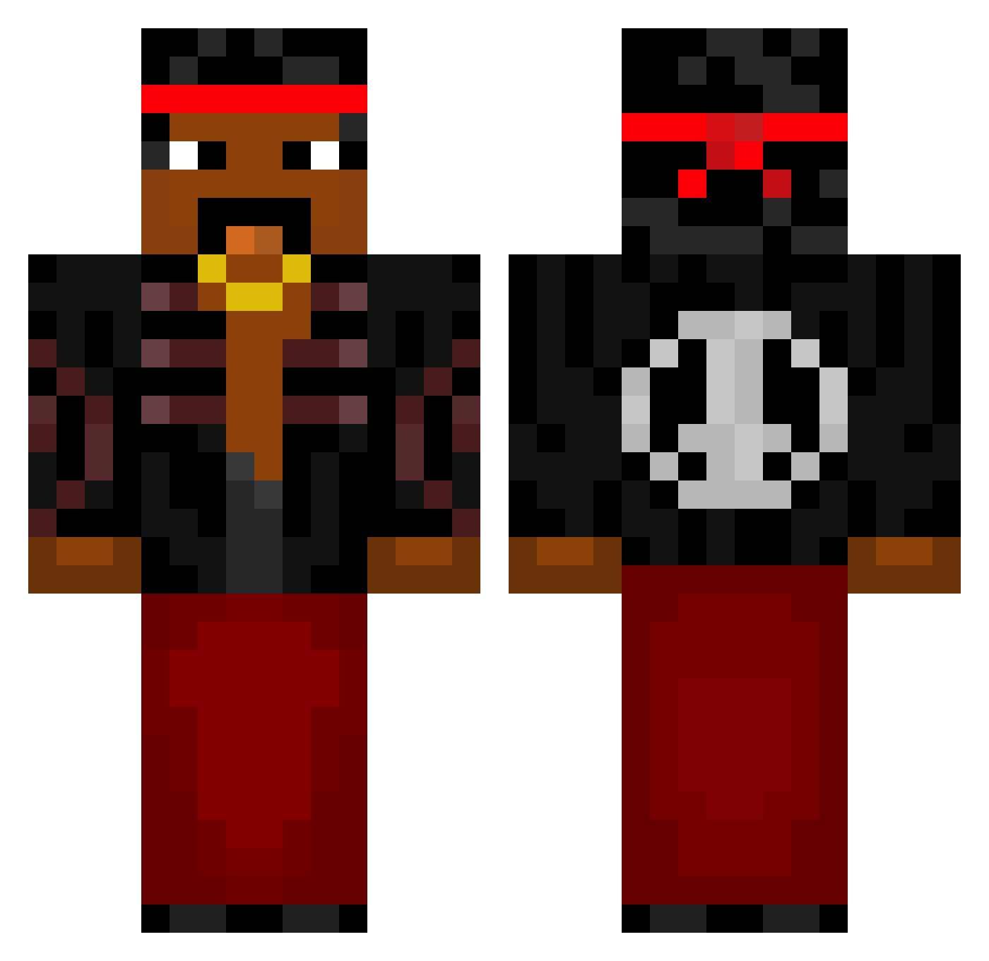 RebotingCHEAT Minecraft skin, front and back view