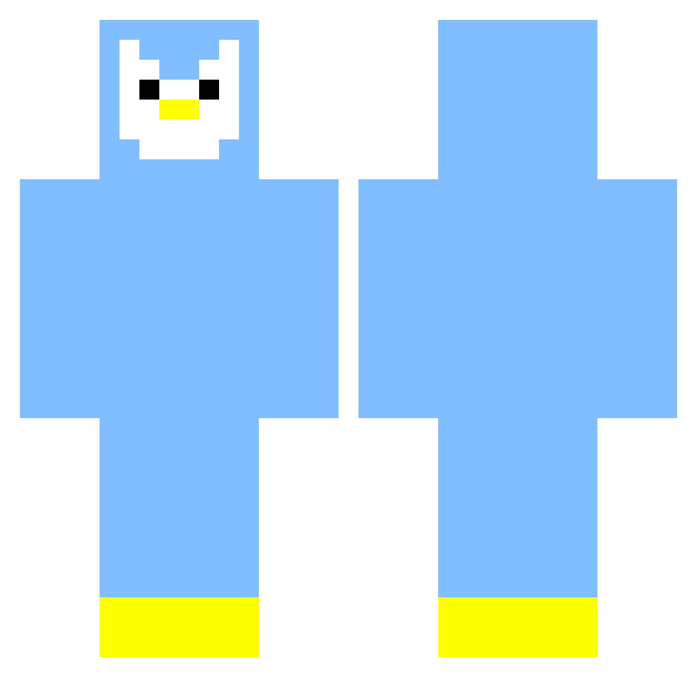 msngd Minecraft skin, front and back view
