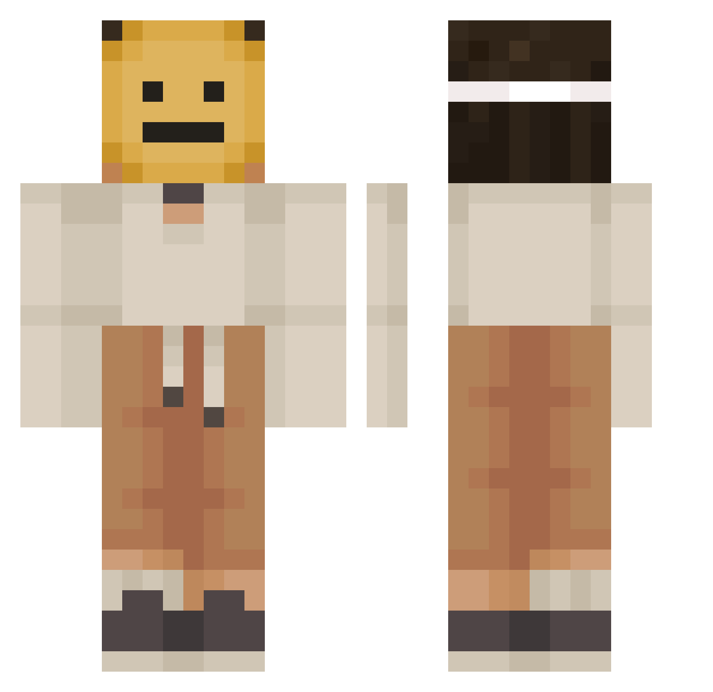 Mitchieh Minecraft skin, front and back view