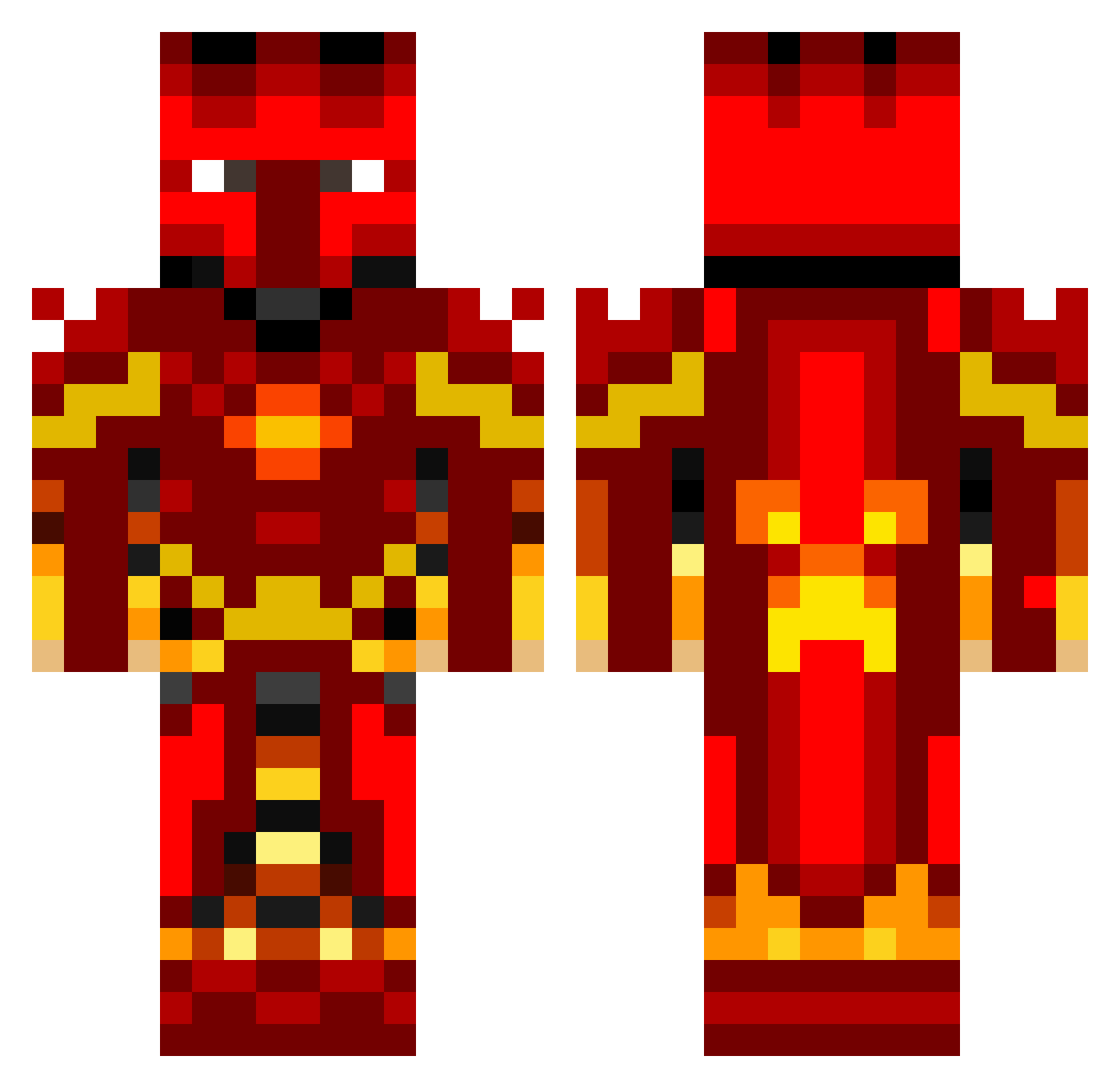 Tryloxx Minecraft skin, front and back view