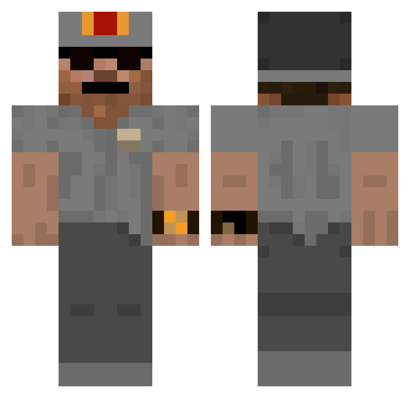 kaasupieru Minecraft skin, front and back view