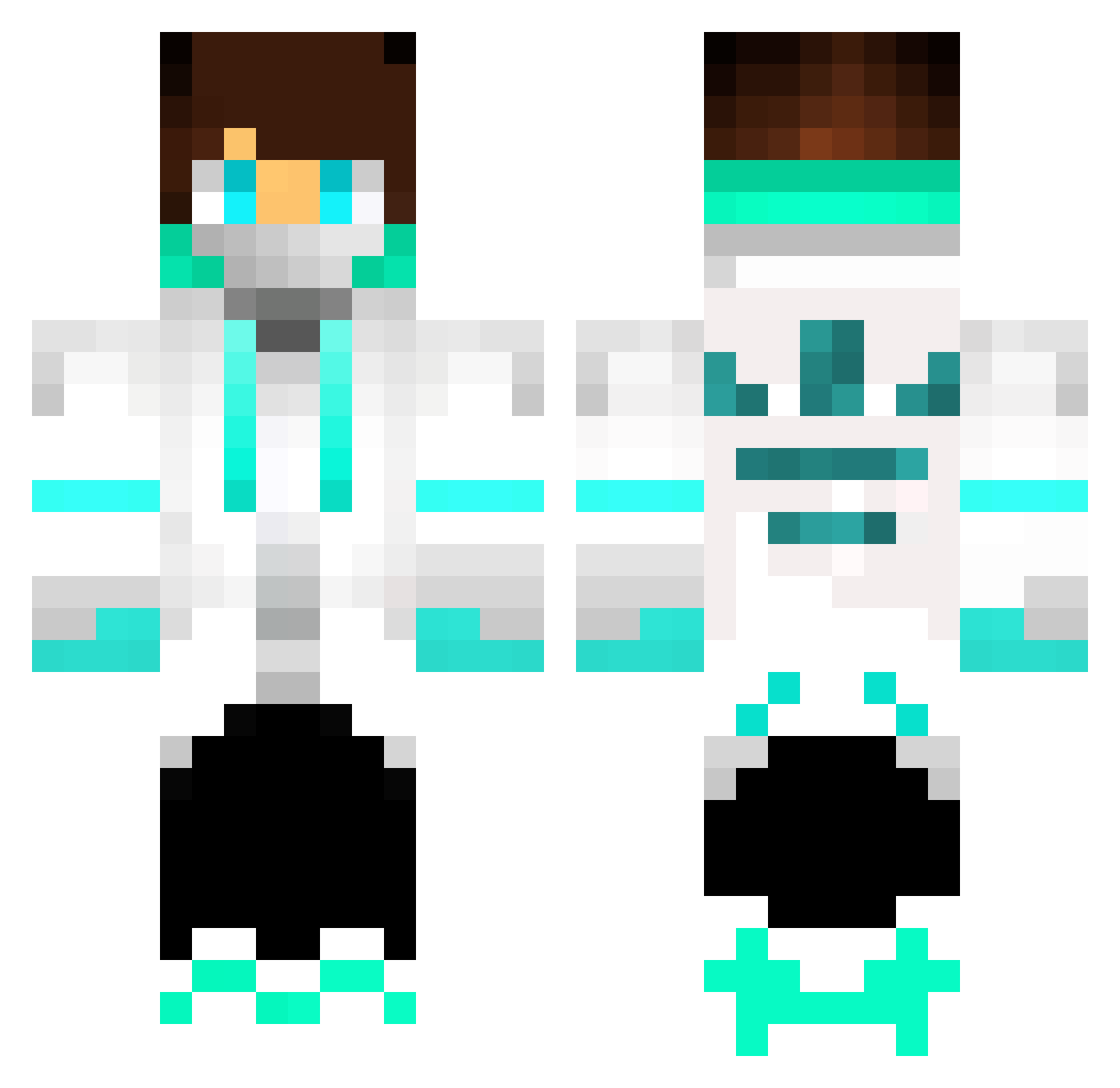 Duve3 Minecraft skin, front and back view