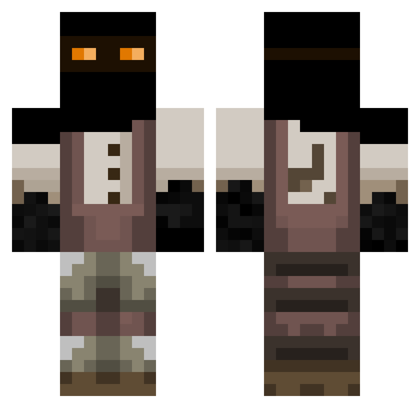 FireNinjaDude Minecraft skin, front and back view