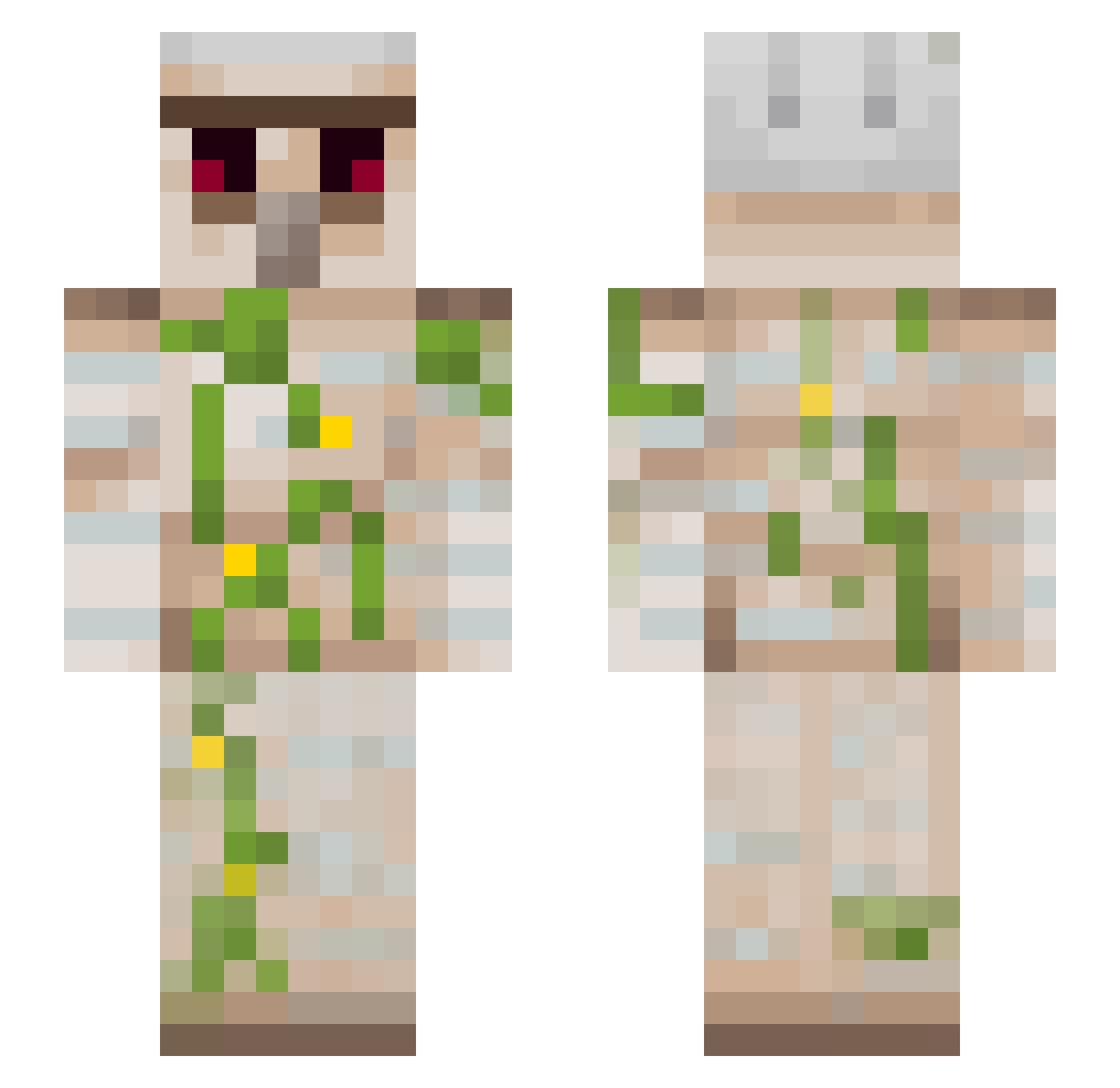 xNately Minecraft skin, front and back view
