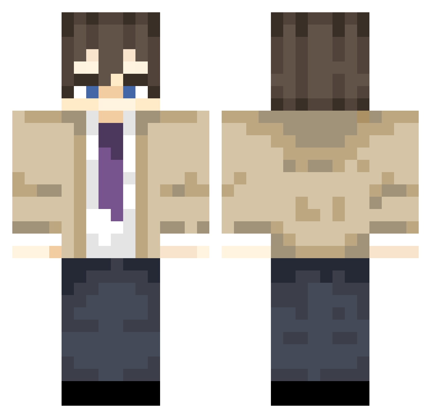 Nihailu Minecraft skin, front and back view