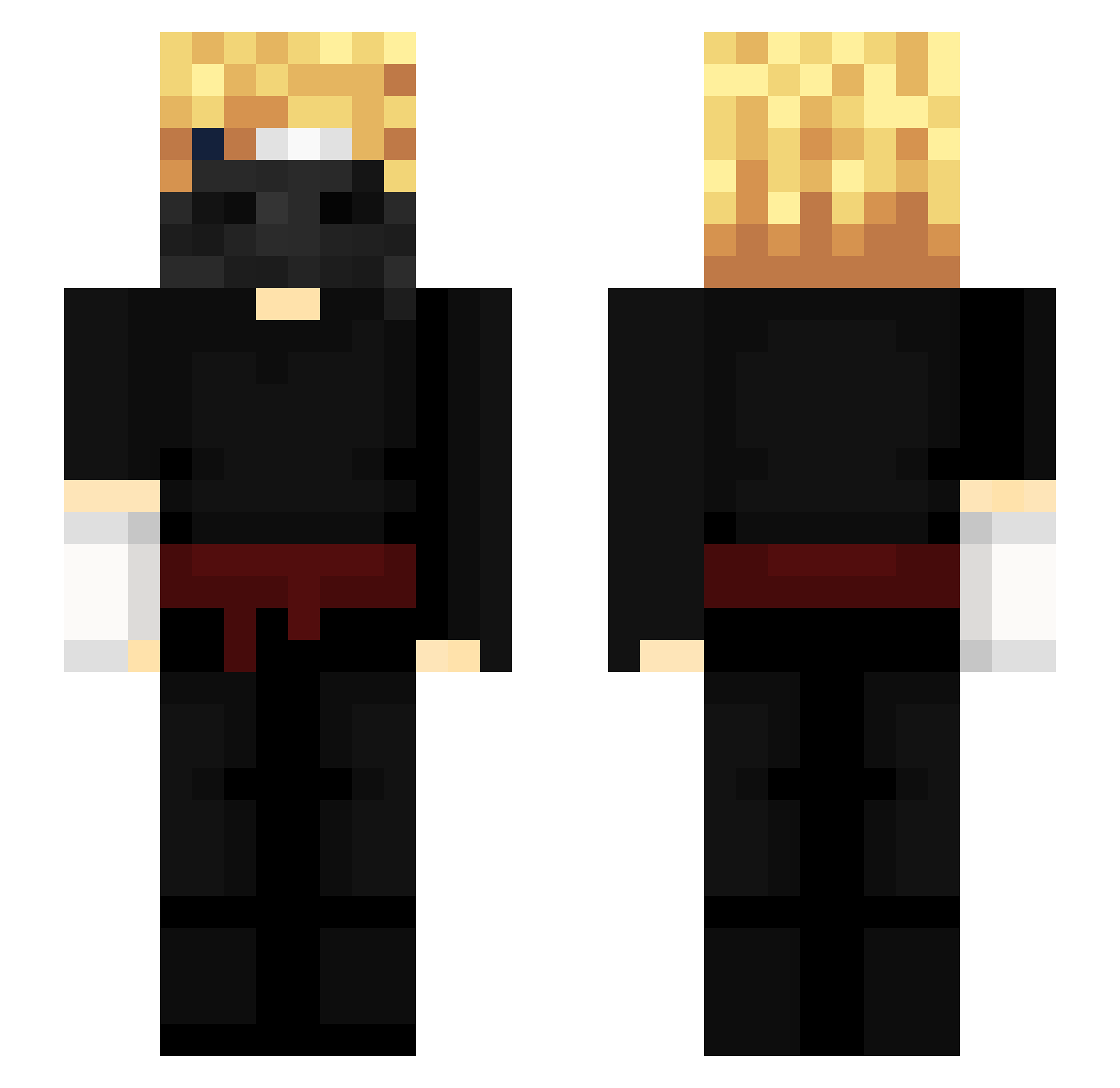 Minqto Minecraft skin, front and back view