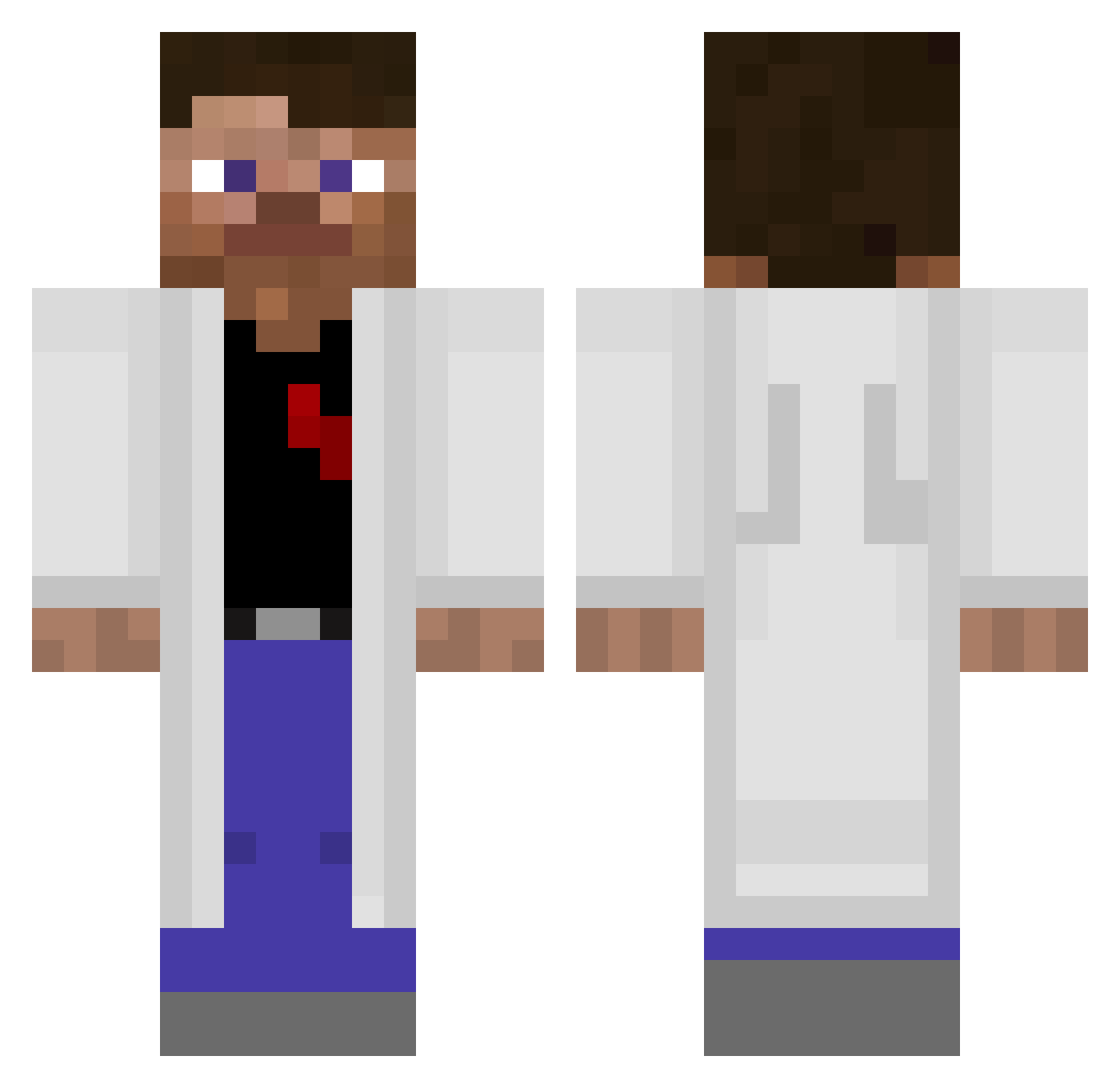 Lincent Minecraft skin, front and back view