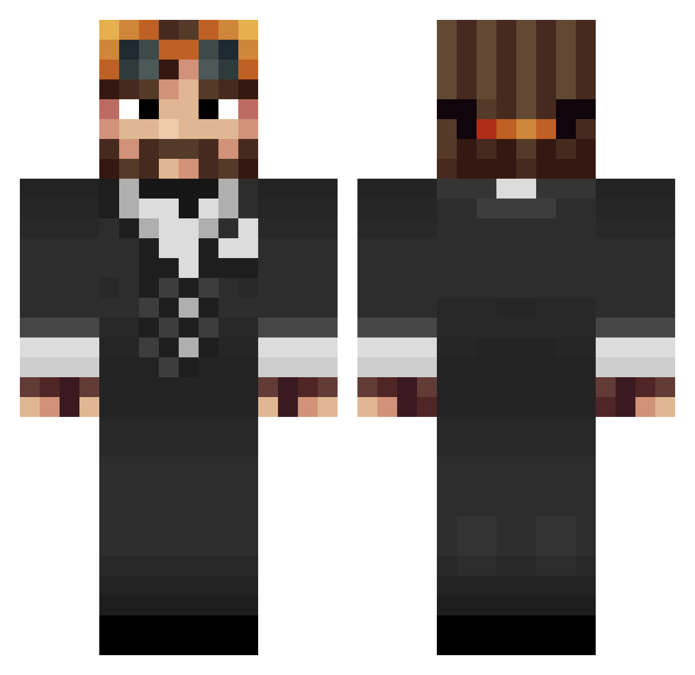 Sunspots Minecraft skin, front and back view