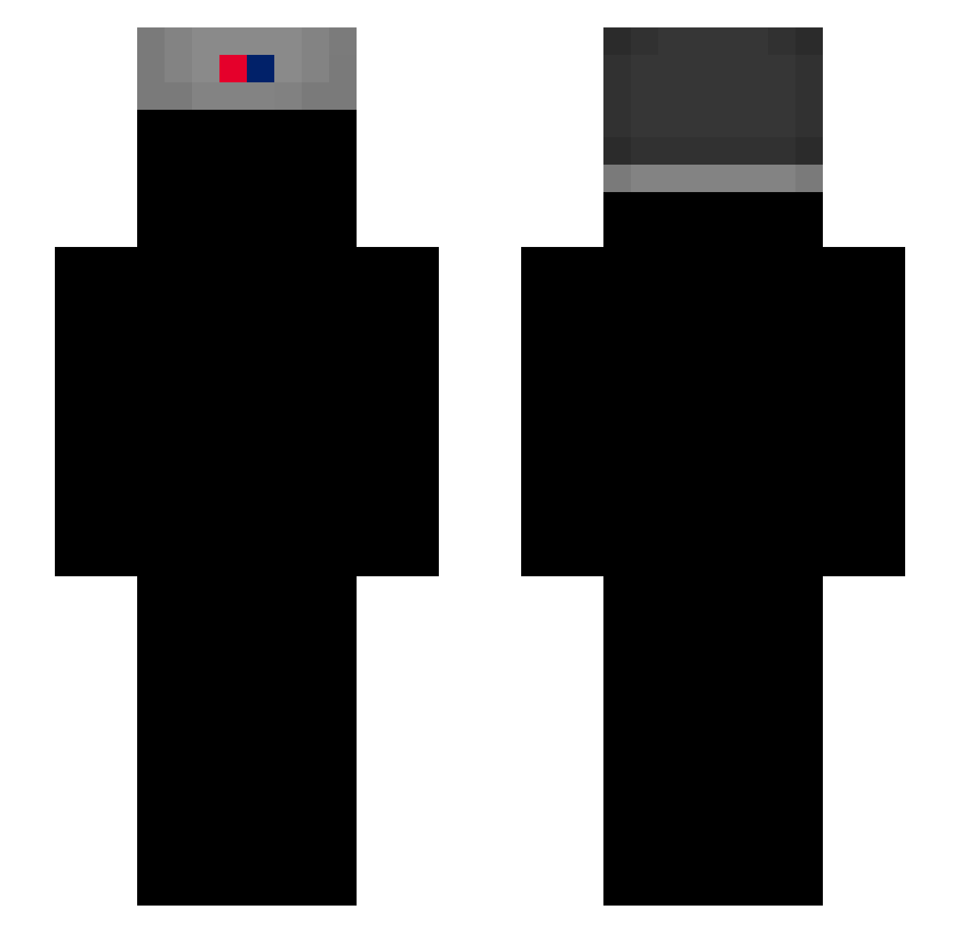 Weariless Minecraft skin, front and back view