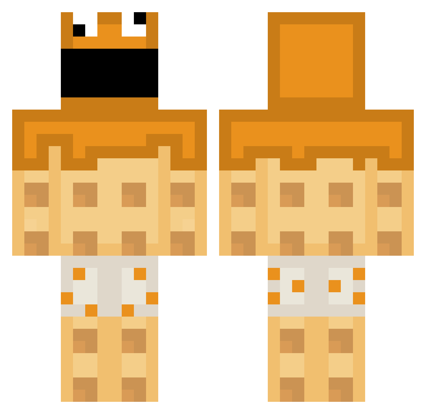 yetimasterz Minecraft skin, front and back view