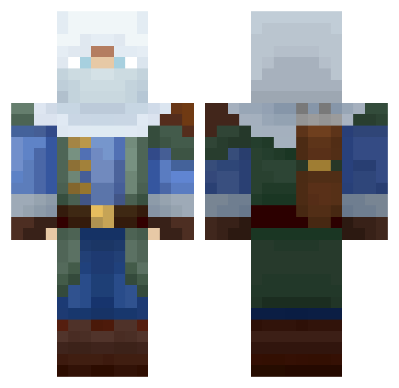 rayv0s Minecraft skin, front and back view
