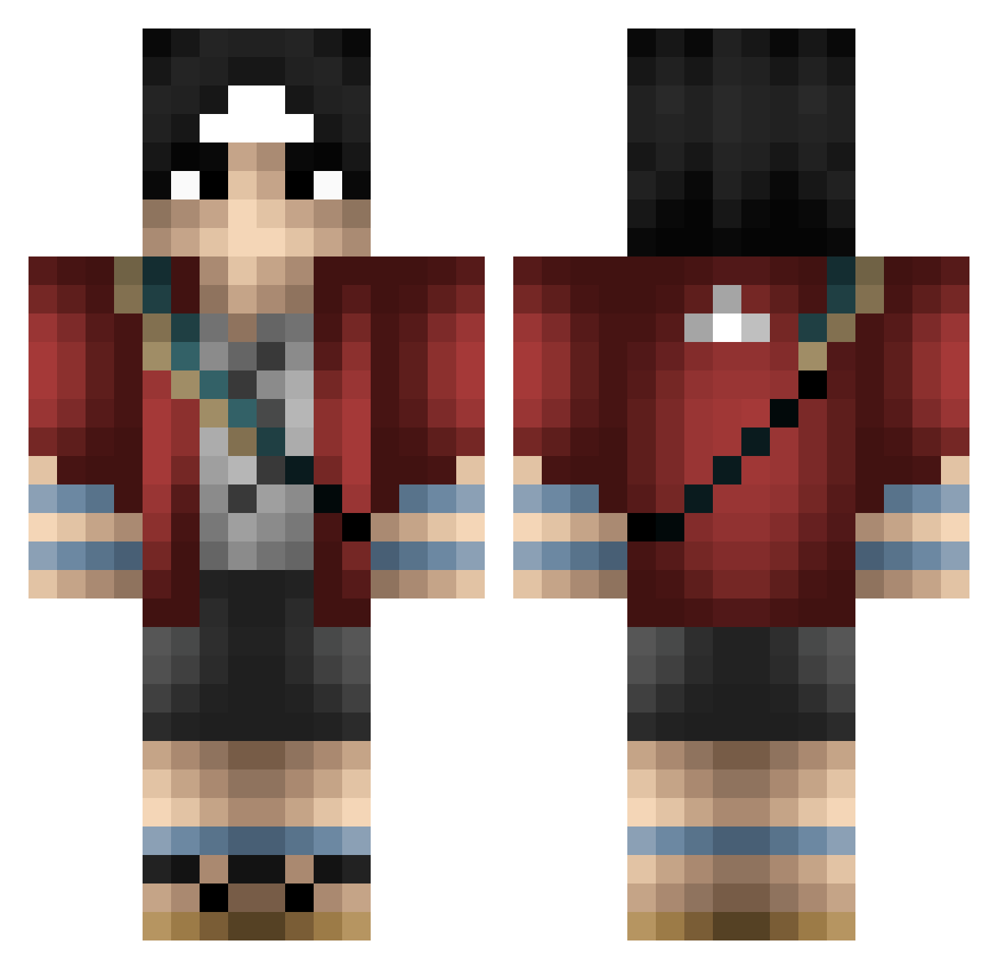 CountArtorias Minecraft skin, front and back view