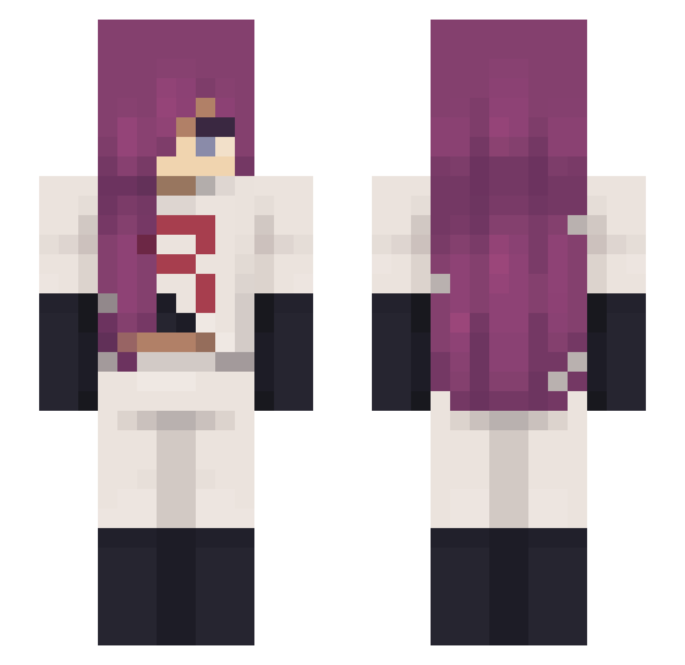 Antorsxr Minecraft skin, front and back view