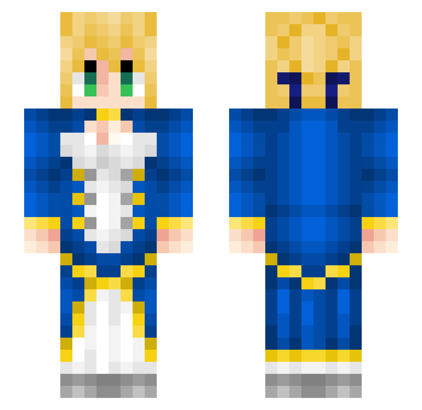 ignSkills Minecraft skin, front and back view