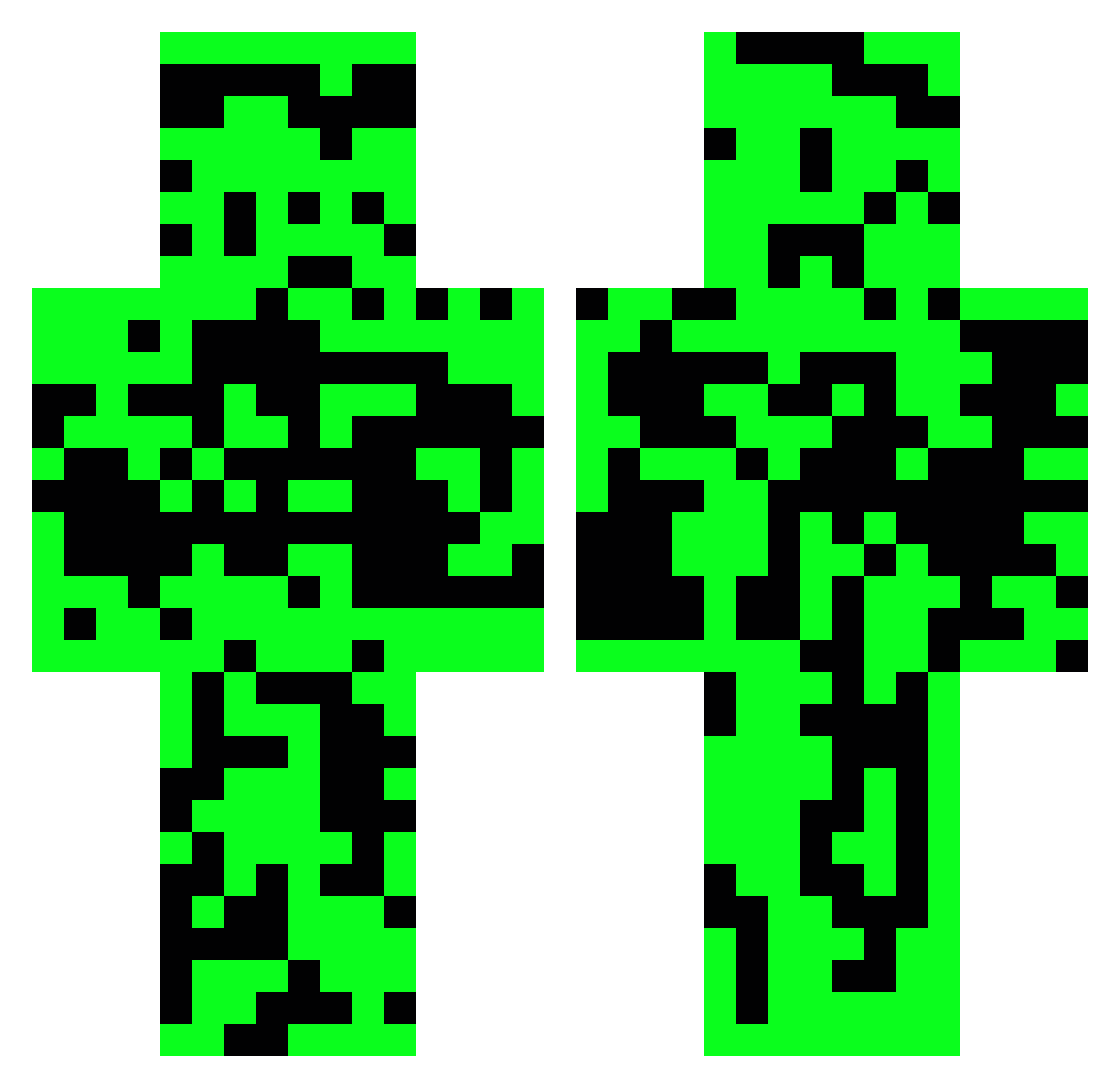 Rainbow_Guy11111 Minecraft skin, front and back view