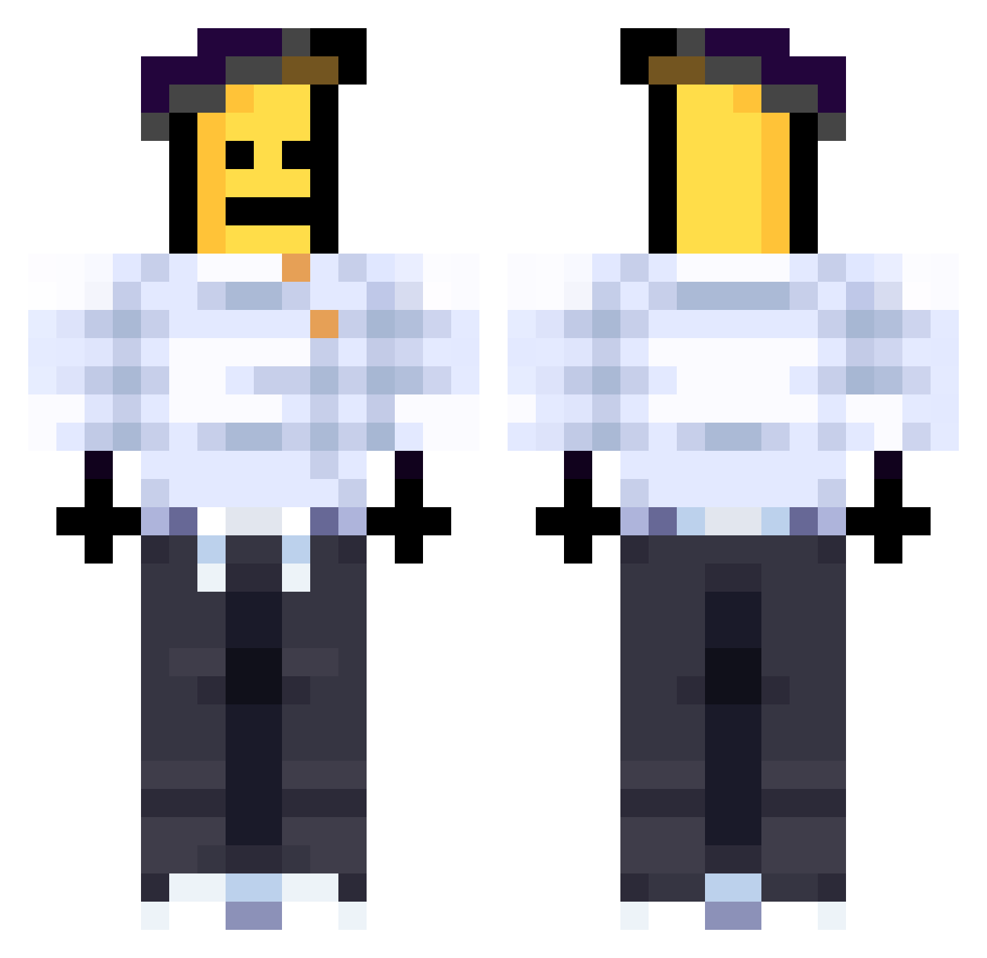 GezyDee Minecraft skin, front and back view
