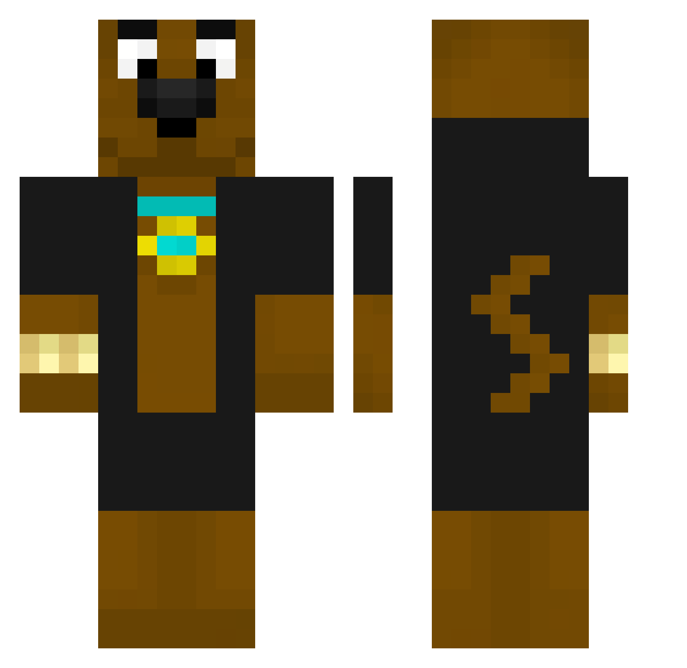 Bonzei_ Minecraft skin, front and back view