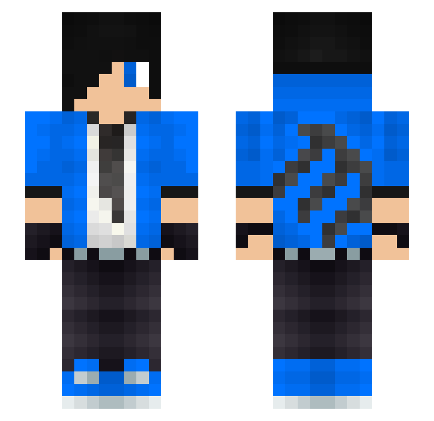 Holiness Minecraft skin, front and back view