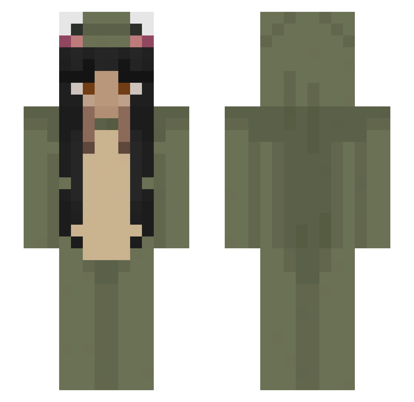 Poyoz Minecraft skin, front and back view