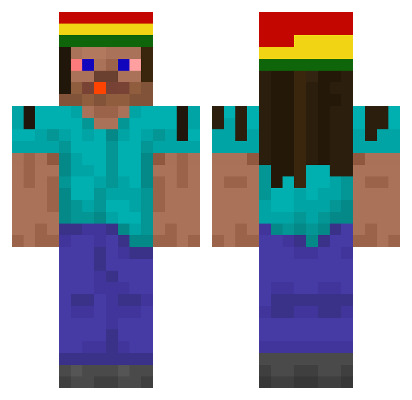 HamtiDamti7araga Minecraft skin, front and back view