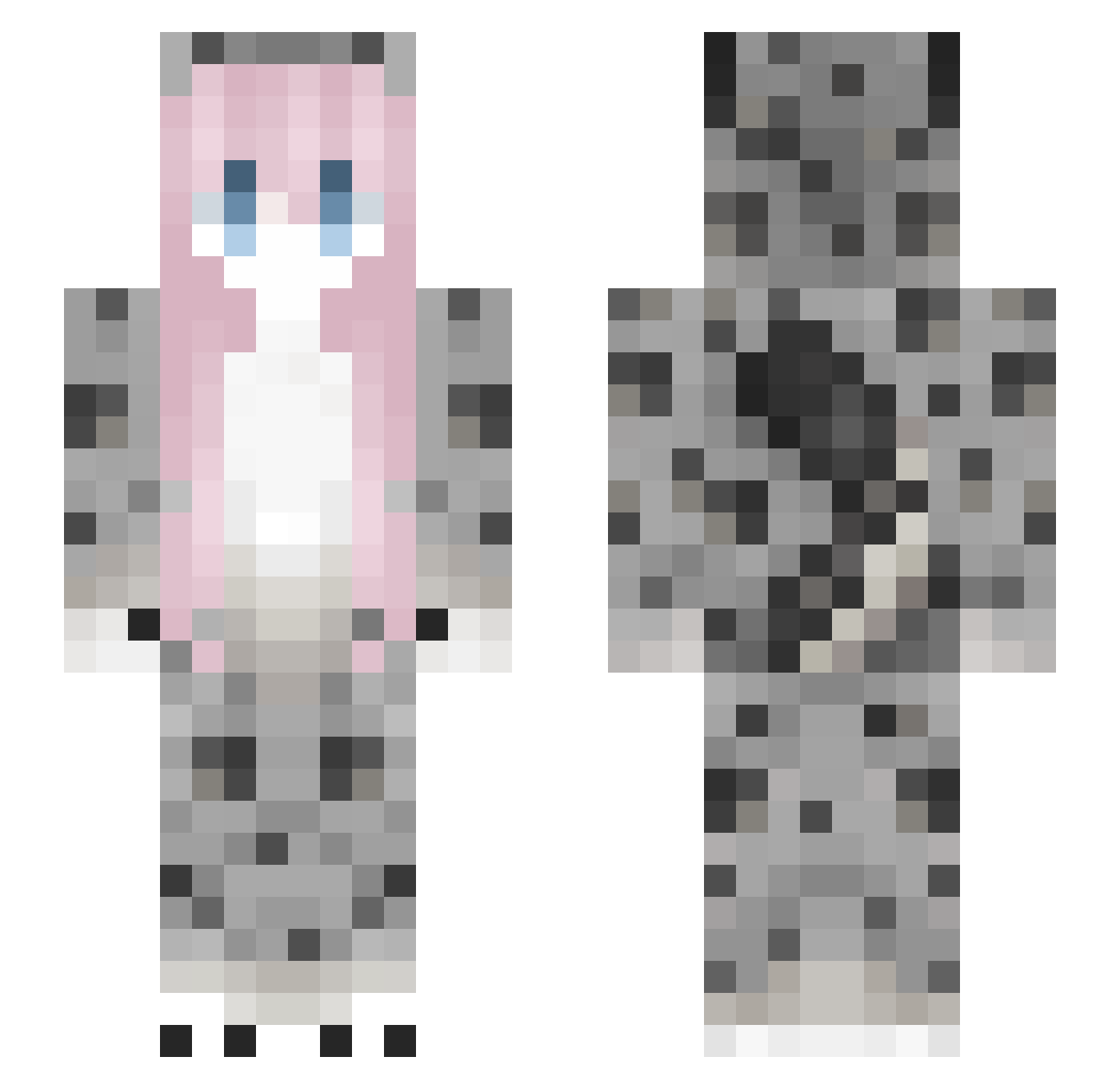 Expect Minecraft skin, front and back view