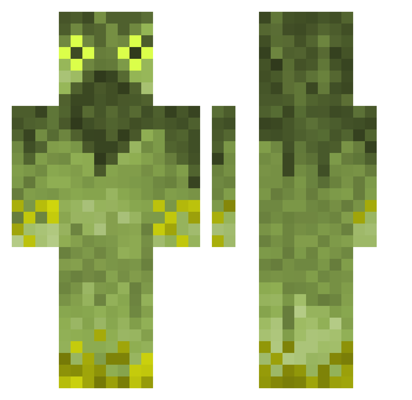 CloutBeholder Minecraft skin, front and back view