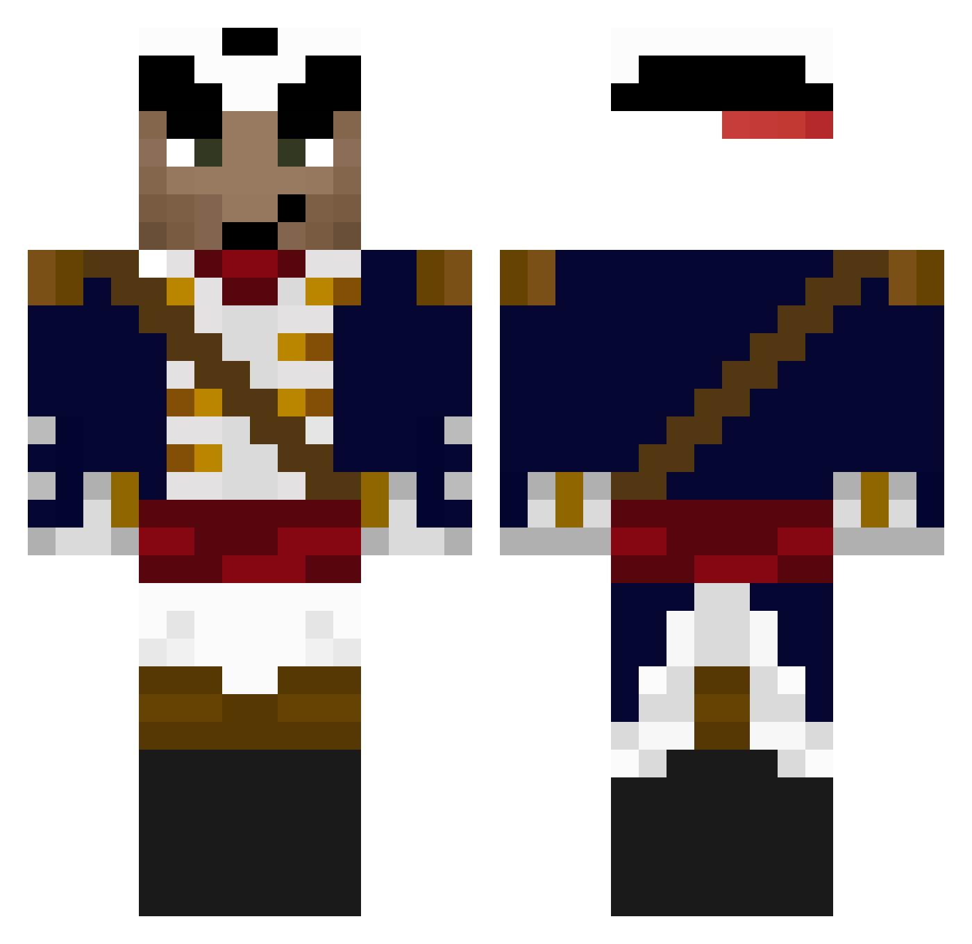 Adrian115 Minecraft skin, front and back view