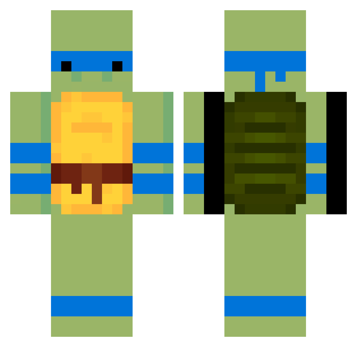 Sp3xzzz Minecraft skin, front and back view