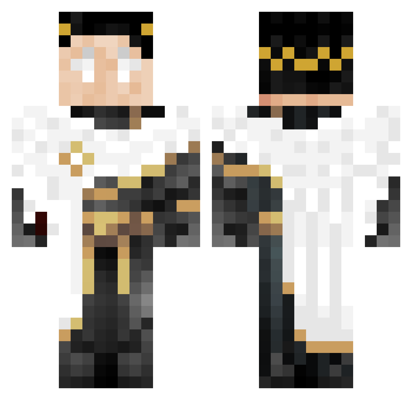crazyriley Minecraft skin, front and back view