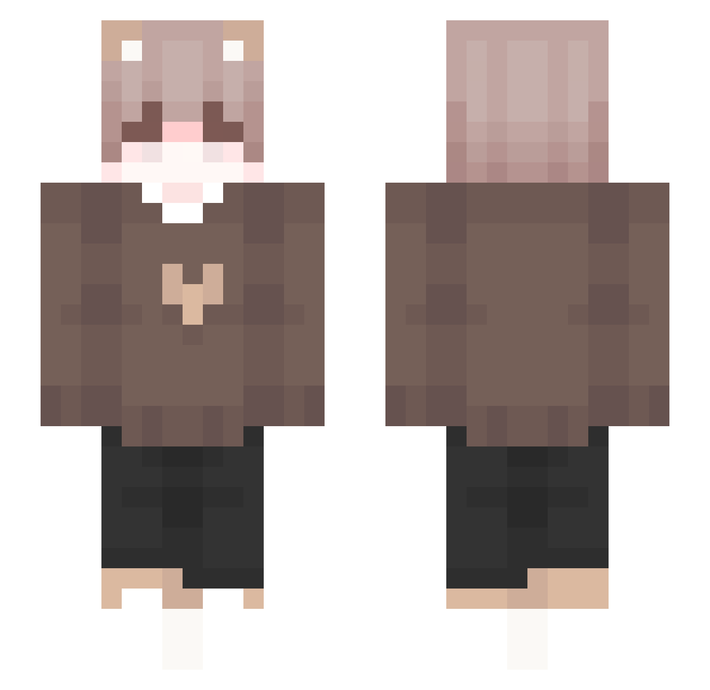 x_Pandamonium_x Minecraft skin, front and back view