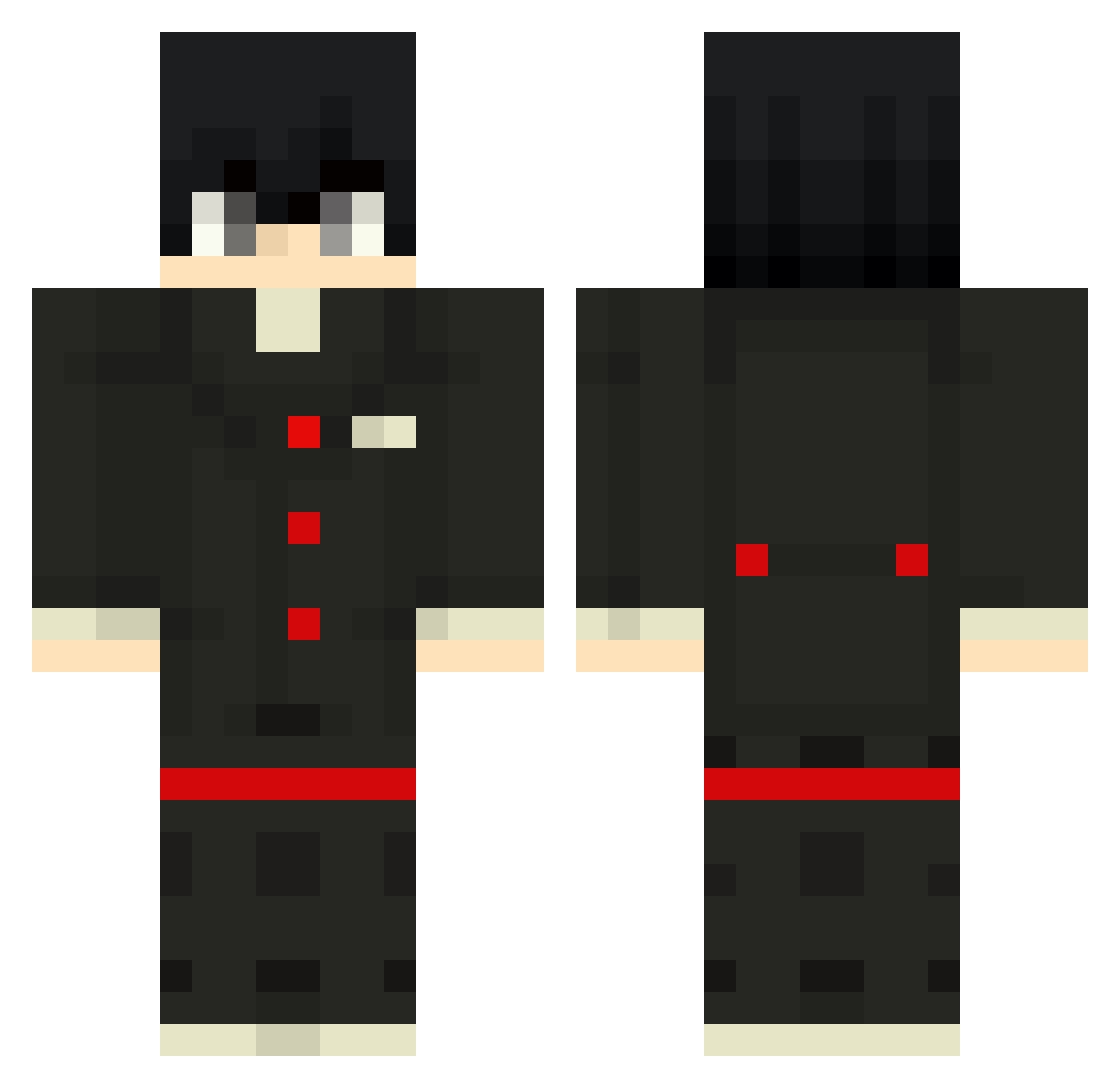 JustYazeed Minecraft skin, front and back view
