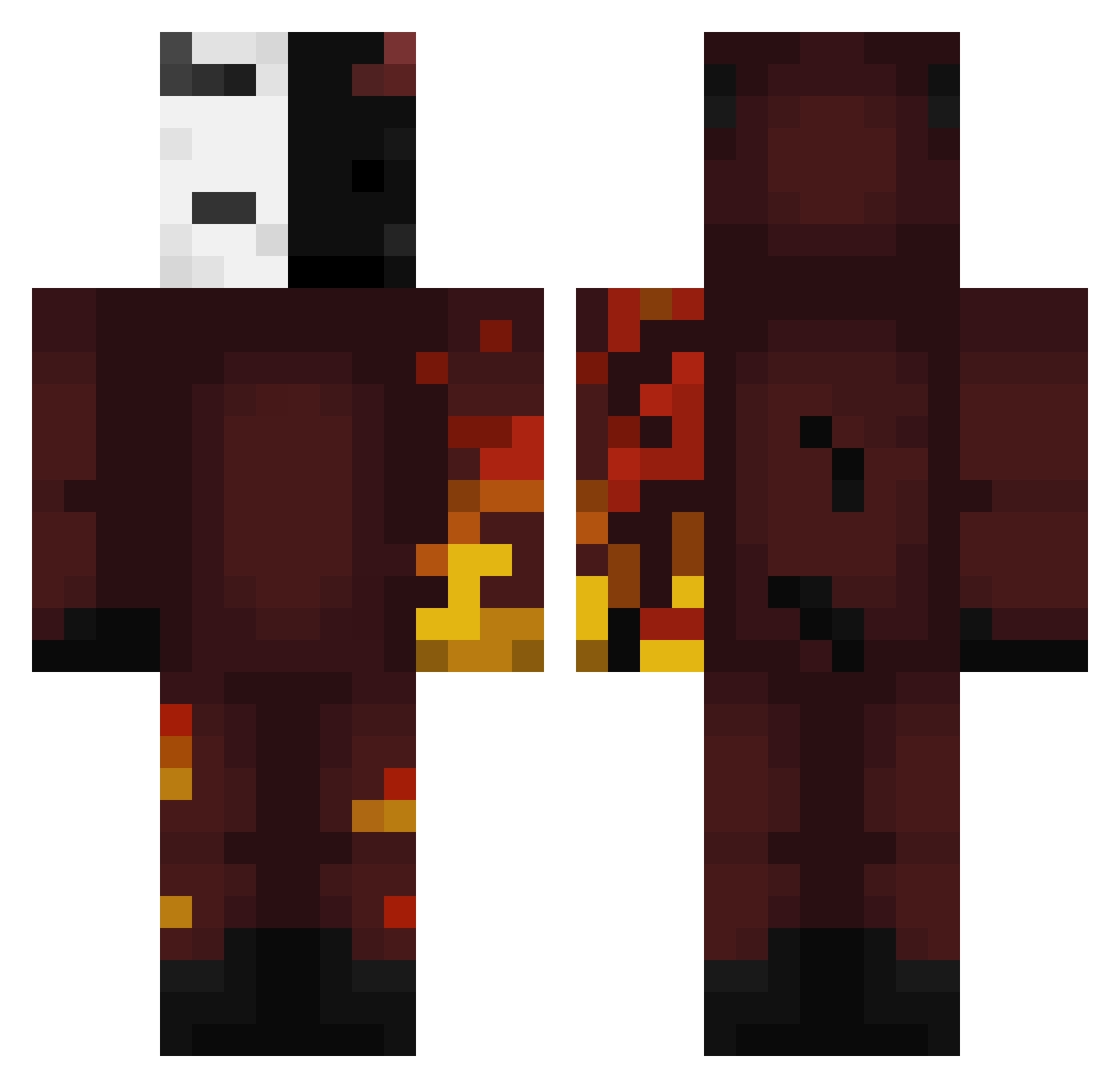 Spxctral Minecraft skin, front and back view