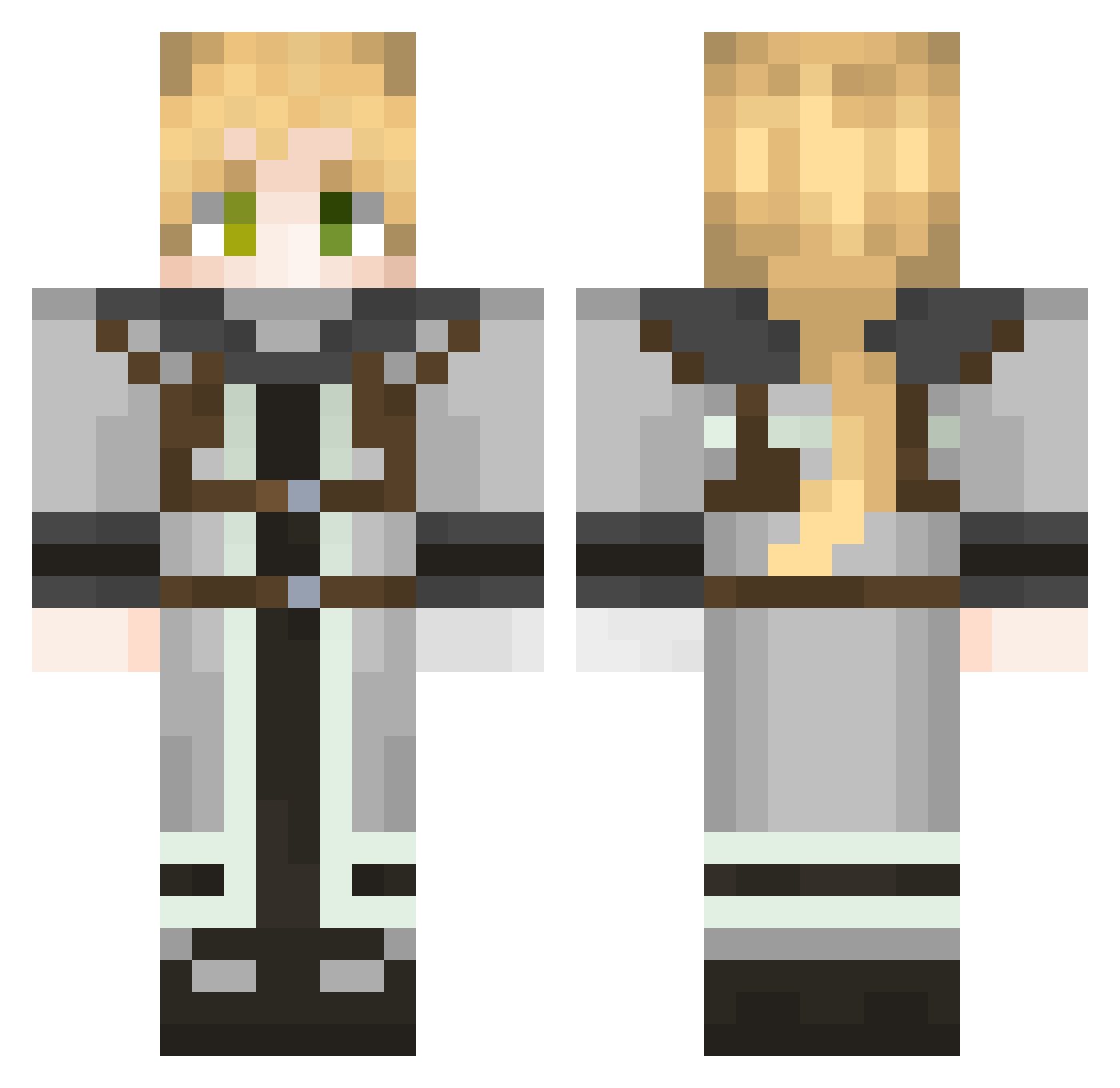 Snash62 Minecraft skin, front and back view