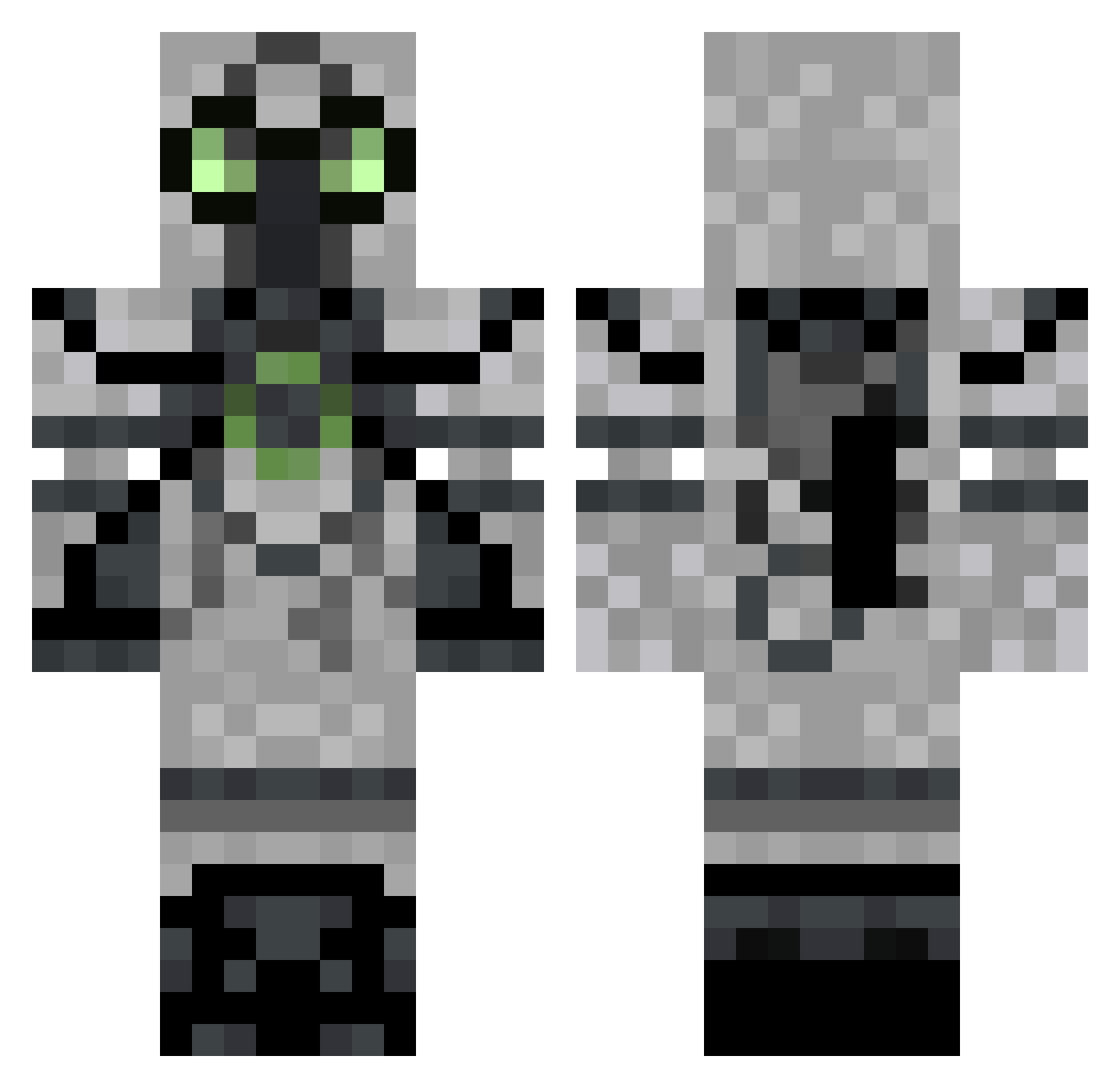 TerraN Minecraft skin, front and back view