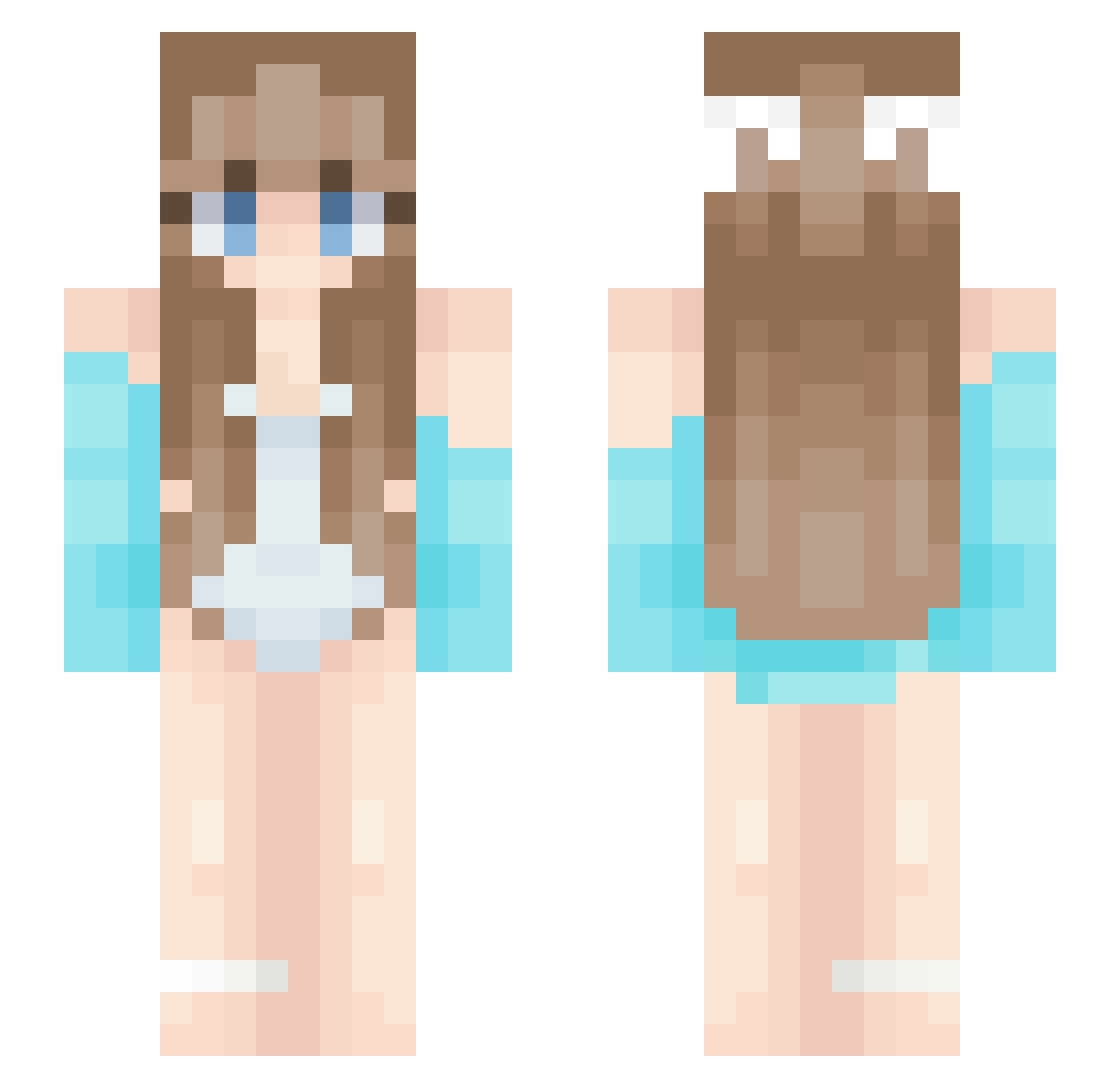 Echolia Minecraft skin, front and back view