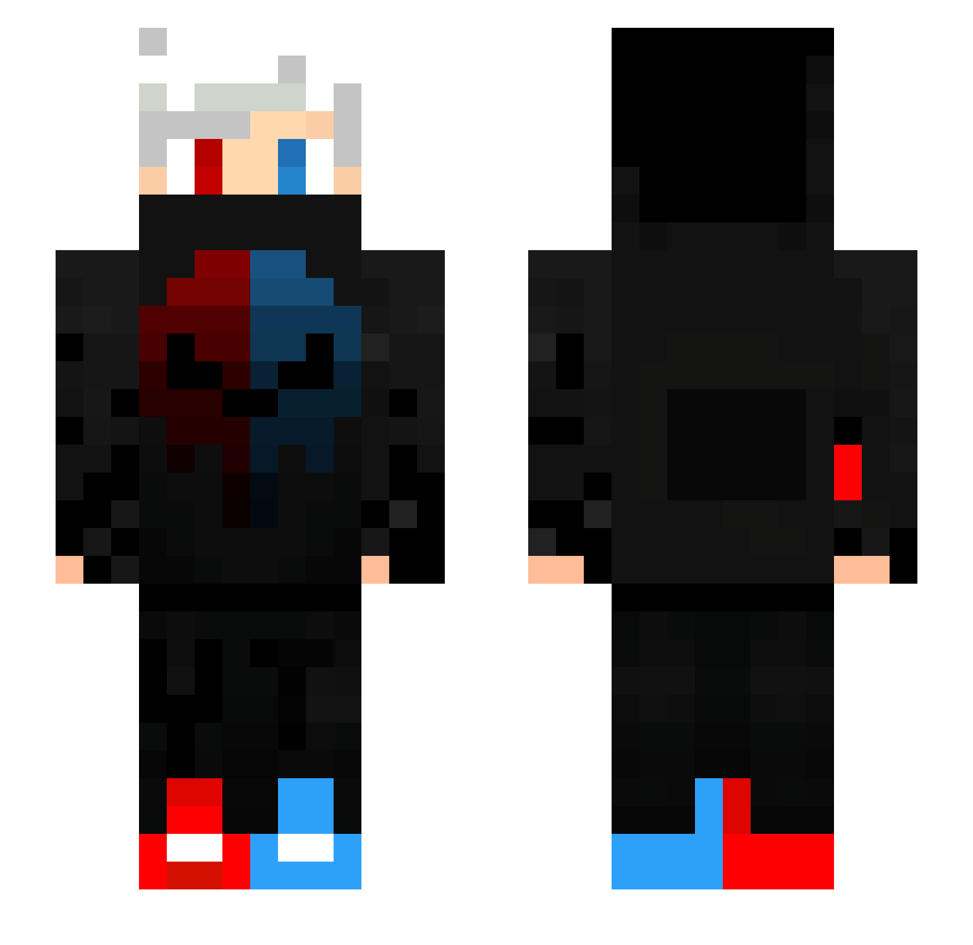 UnNainTeligent Minecraft skin, front and back view