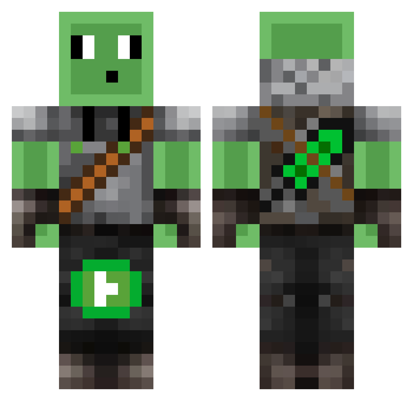 IouiouDou Minecraft skin, front and back view