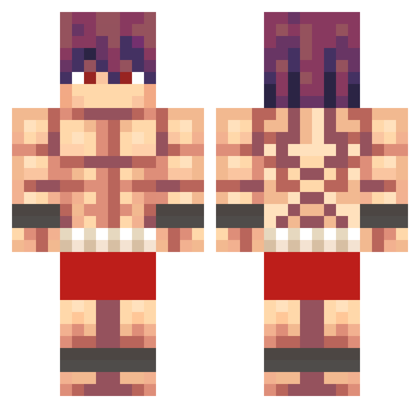 GangeCz Minecraft skin, front and back view