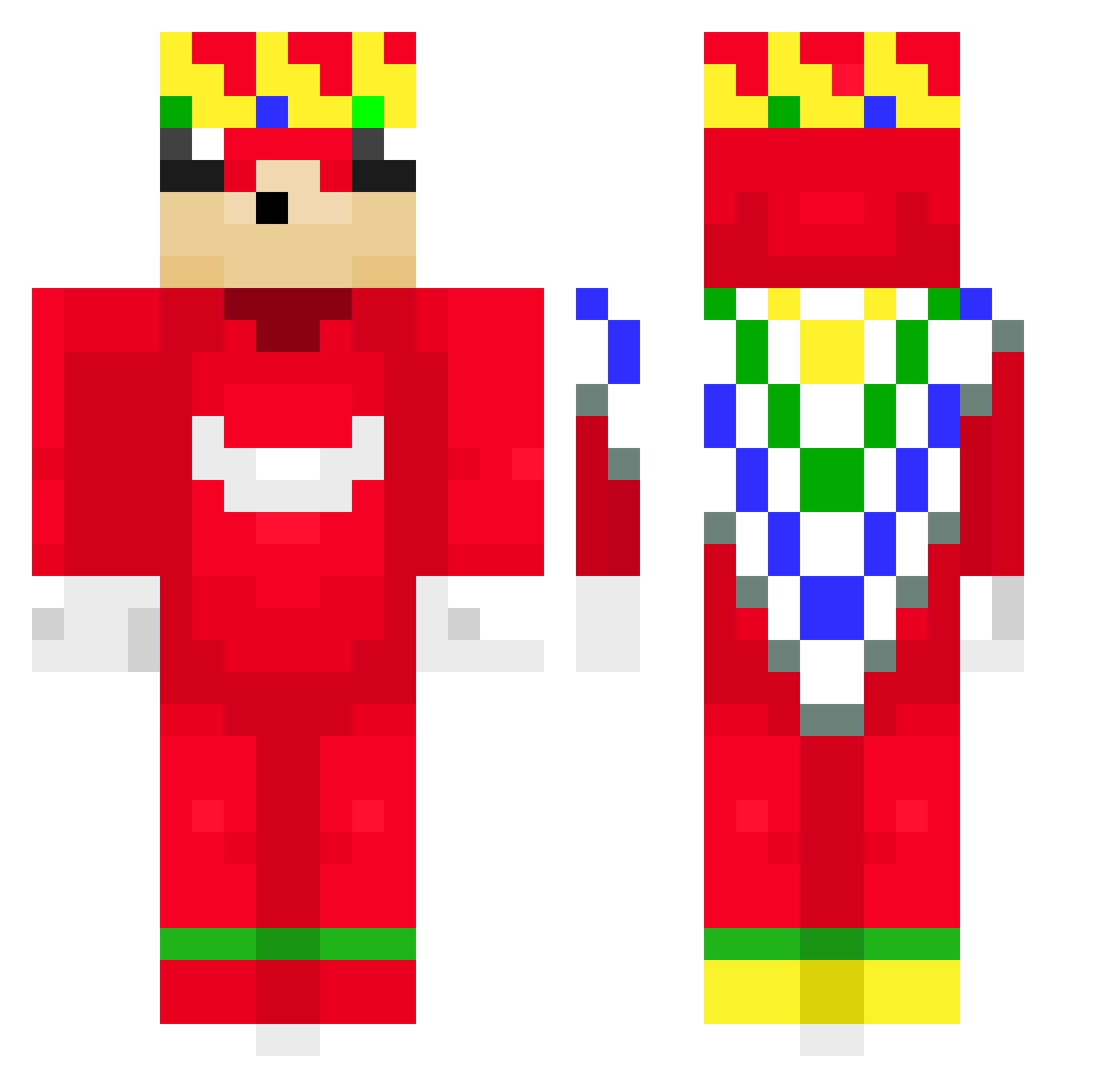 Herobintoe Minecraft skin, front and back view