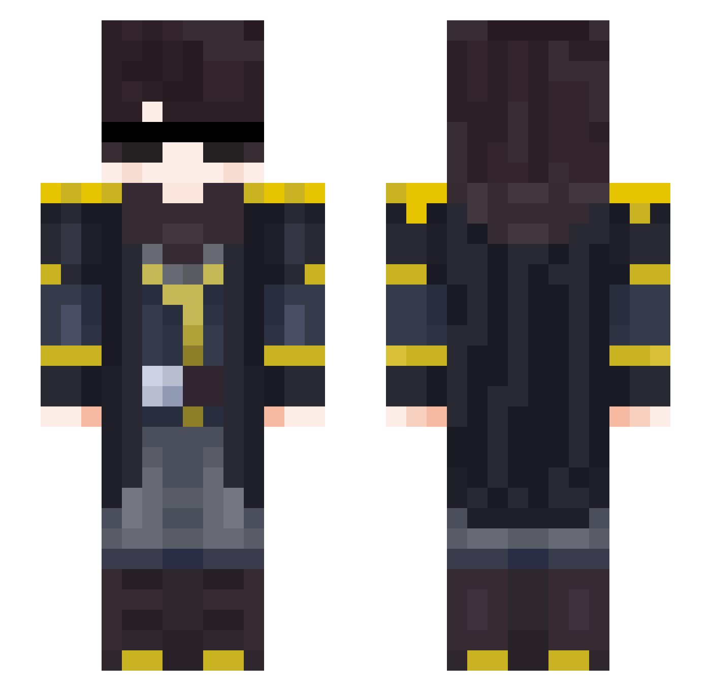 Rentias Minecraft skin, front and back view