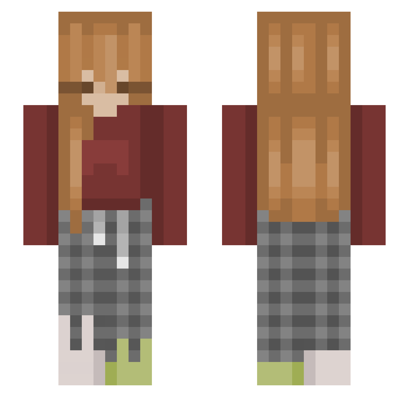 K4mci4 Minecraft skin, front and back view