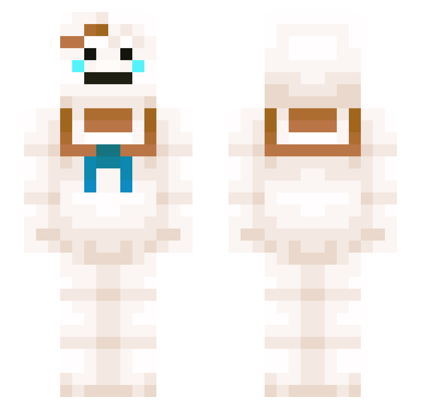 MiBruSS Minecraft skin, front and back view