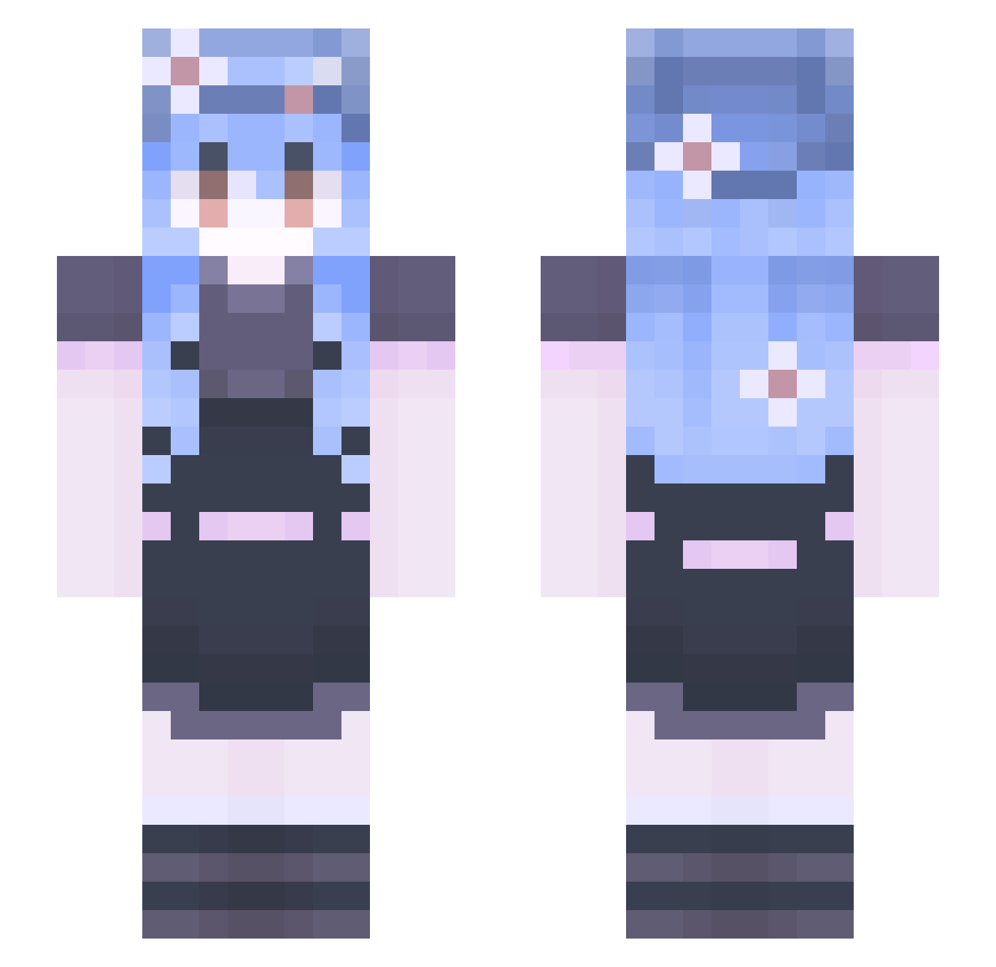 Euiir Minecraft skin, front and back view