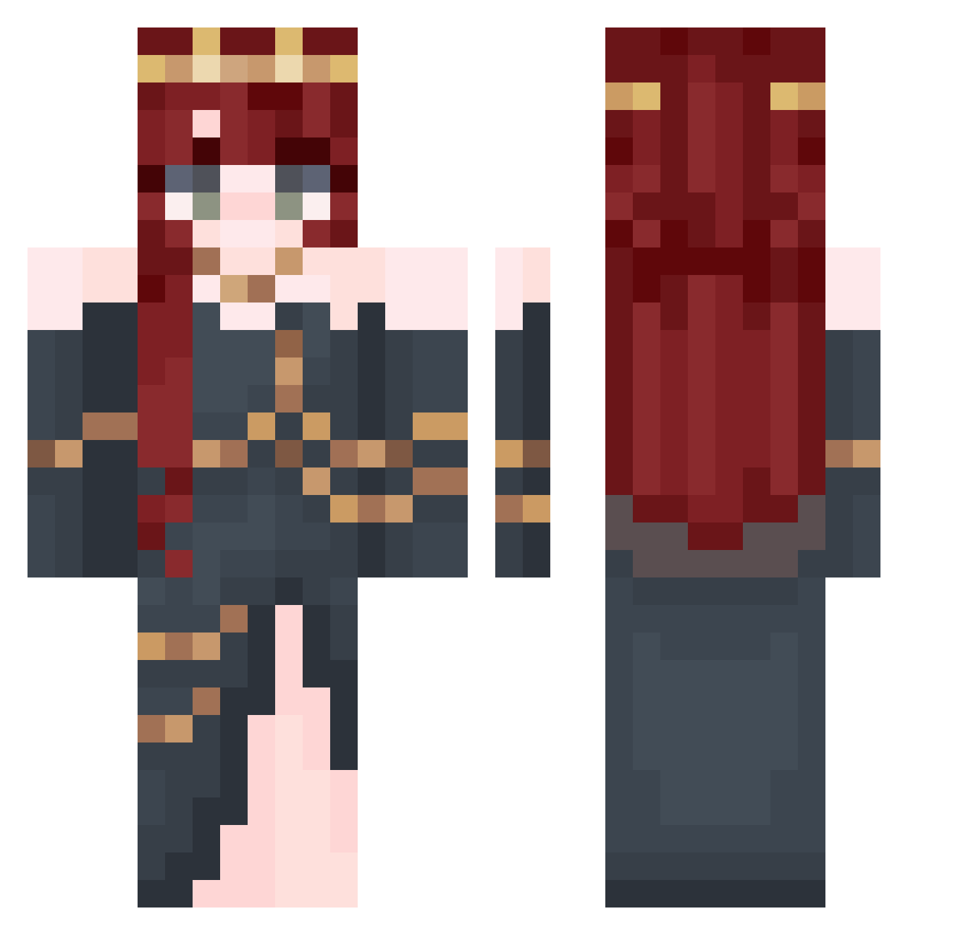 KoneB0 Minecraft skin, front and back view