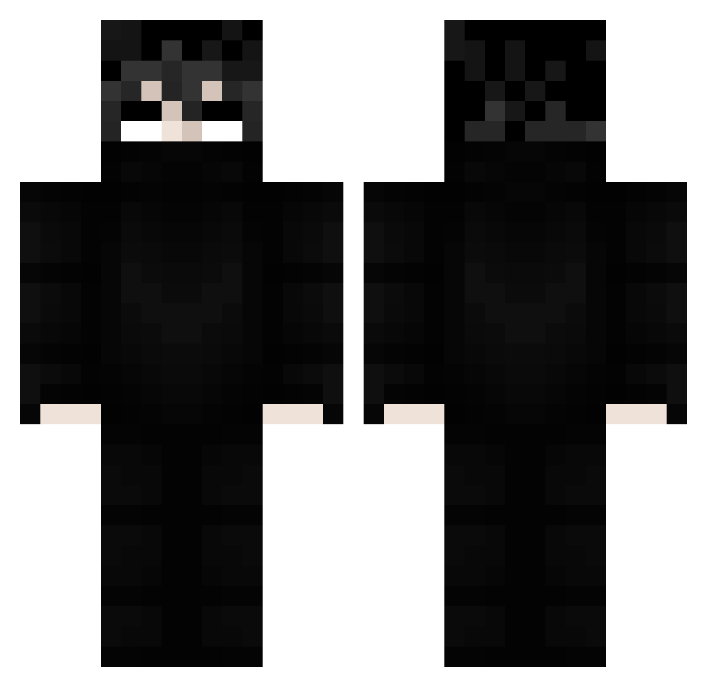 Fanum Minecraft skin, front and back view