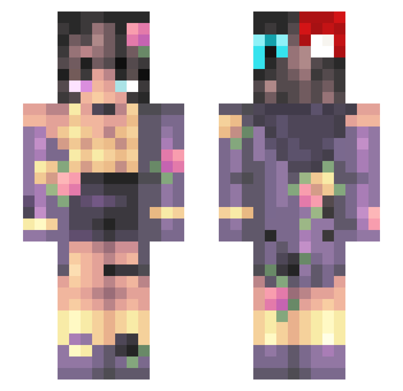 LazuliSkye Minecraft skin, front and back view