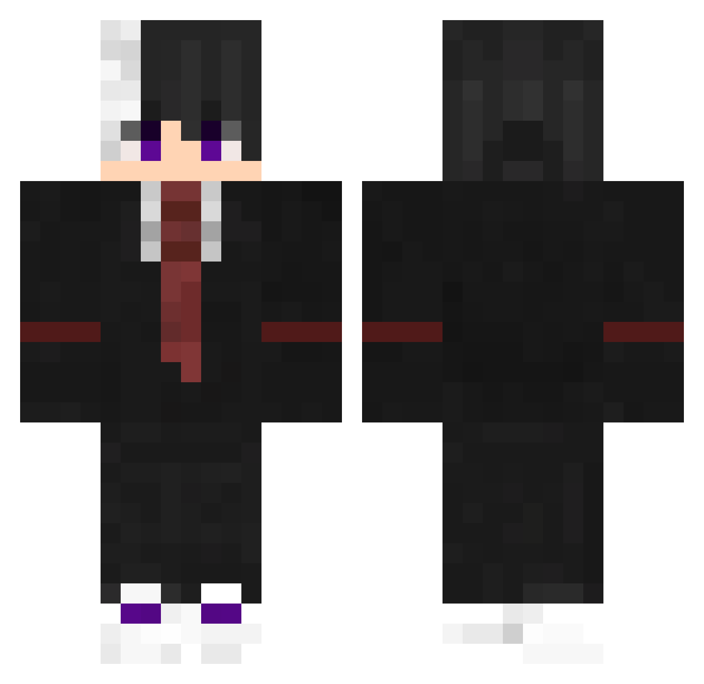 Tiahhh Minecraft skin, front and back view