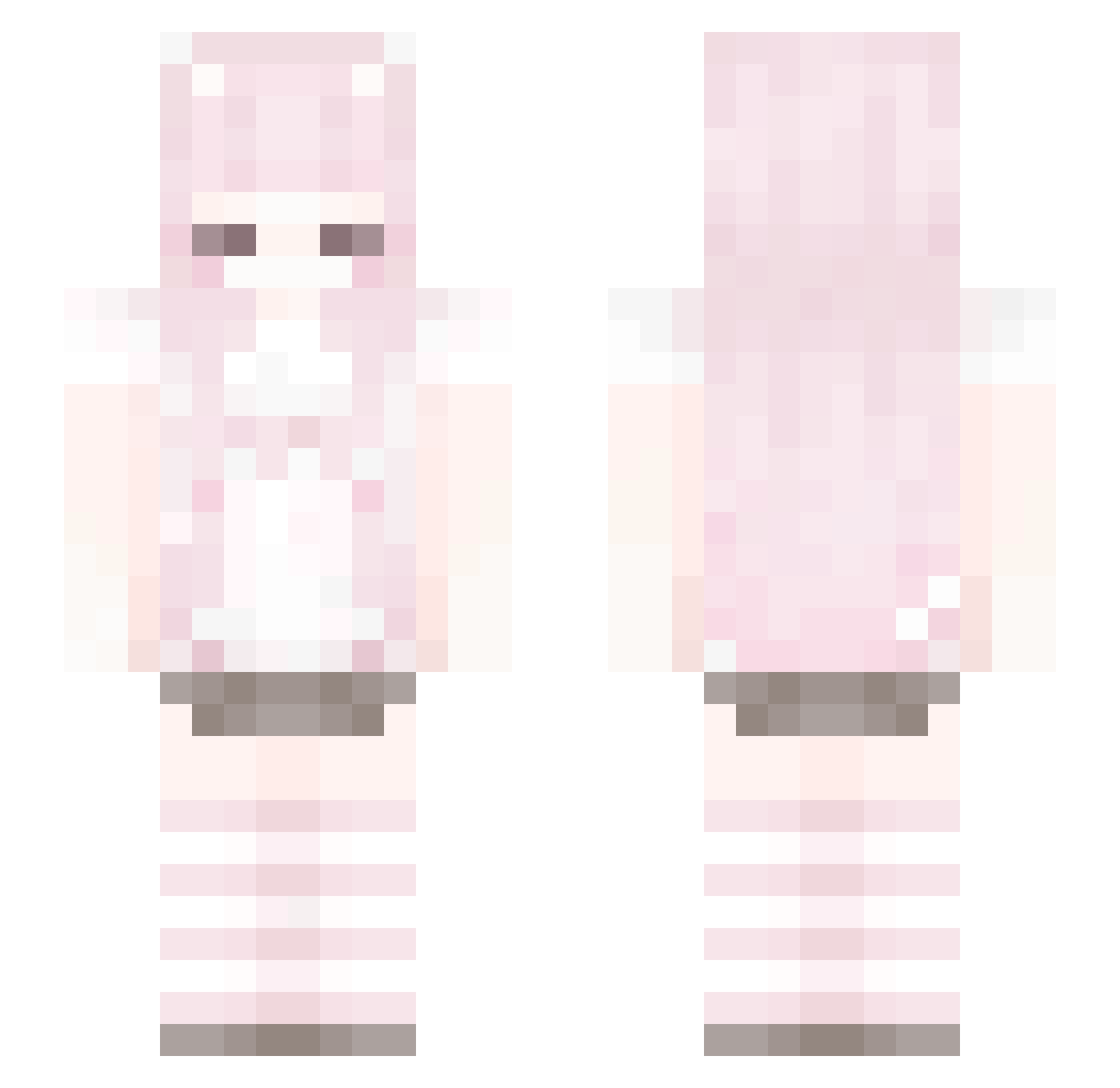 xoViaaa Minecraft skin, front and back view