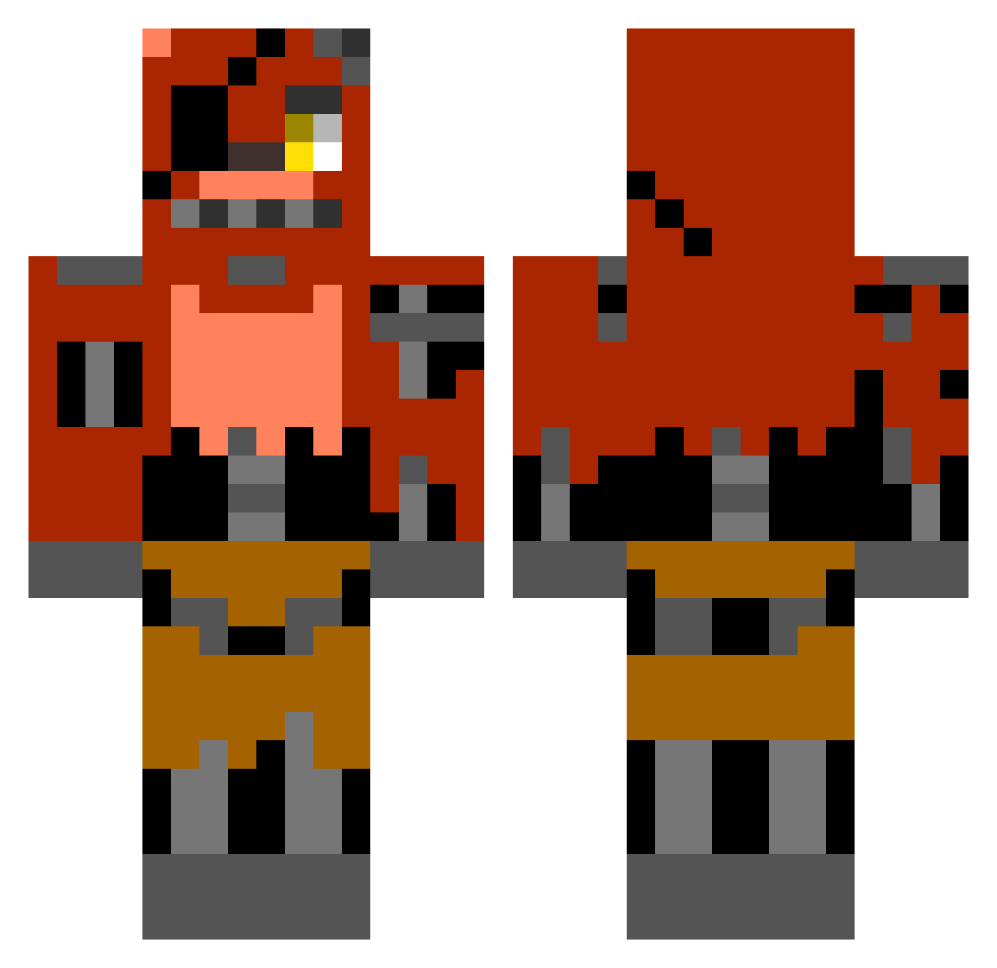 budder14 Minecraft skin, front and back view