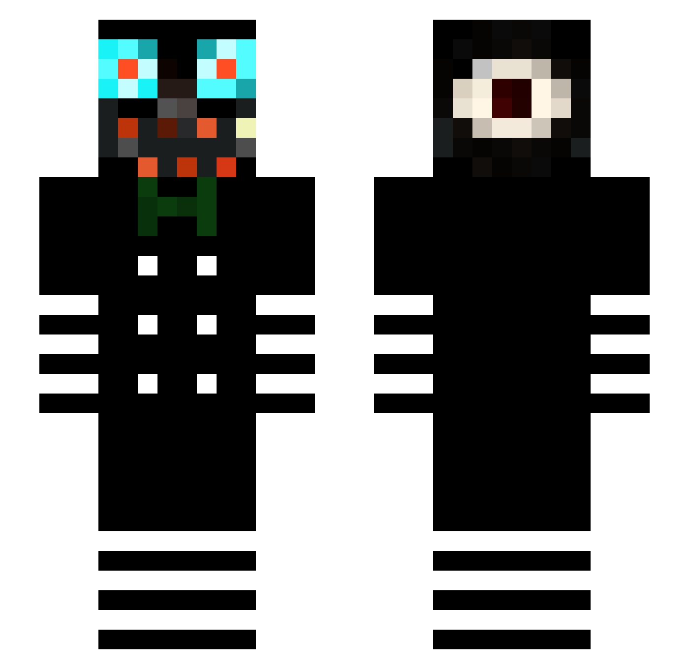 verhuscht Minecraft skin, front and back view